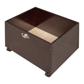 Twin Size Loft Bed Wood Bed With Two Storage Boxes