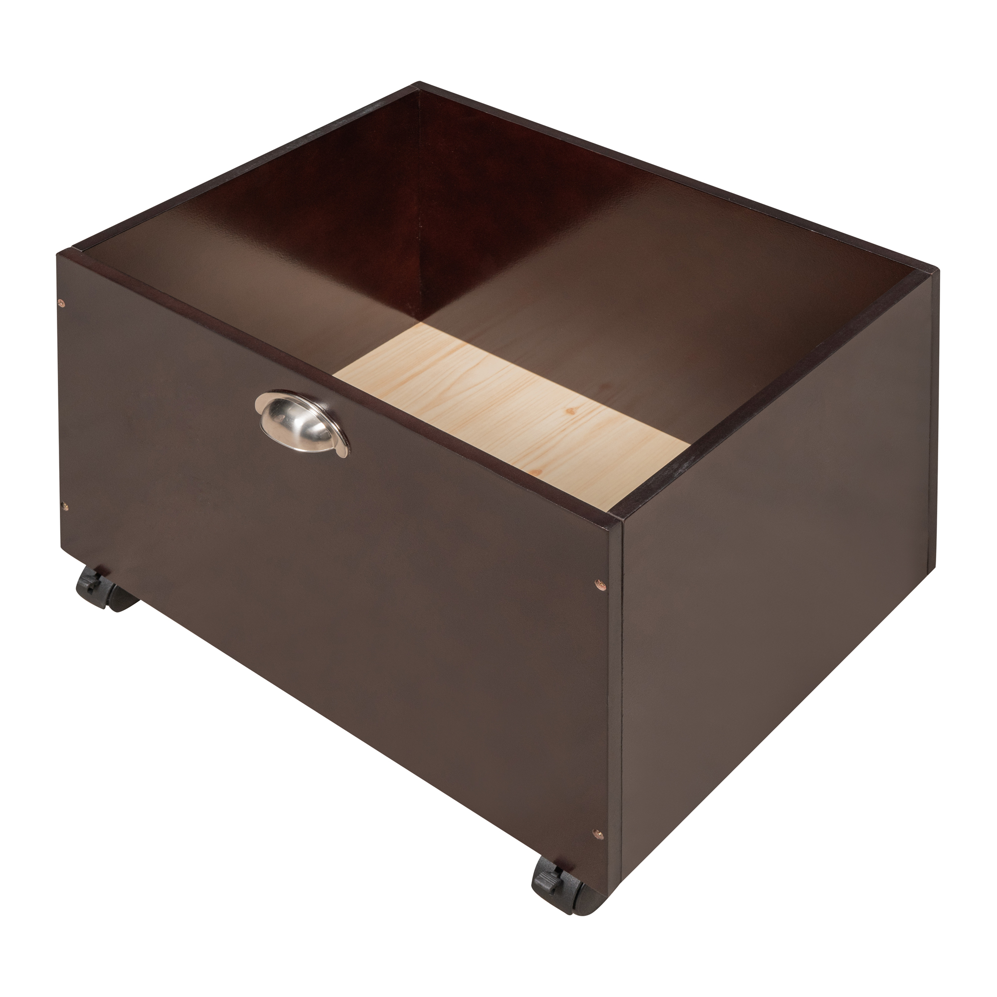 Twin Size Loft Bed Wood Bed With Two Storage Boxes