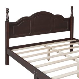 Retro Style Queen Size Wood Platform Bed Frame