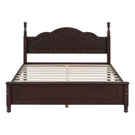 Retro Style Queen Size Wood Platform Bed Frame