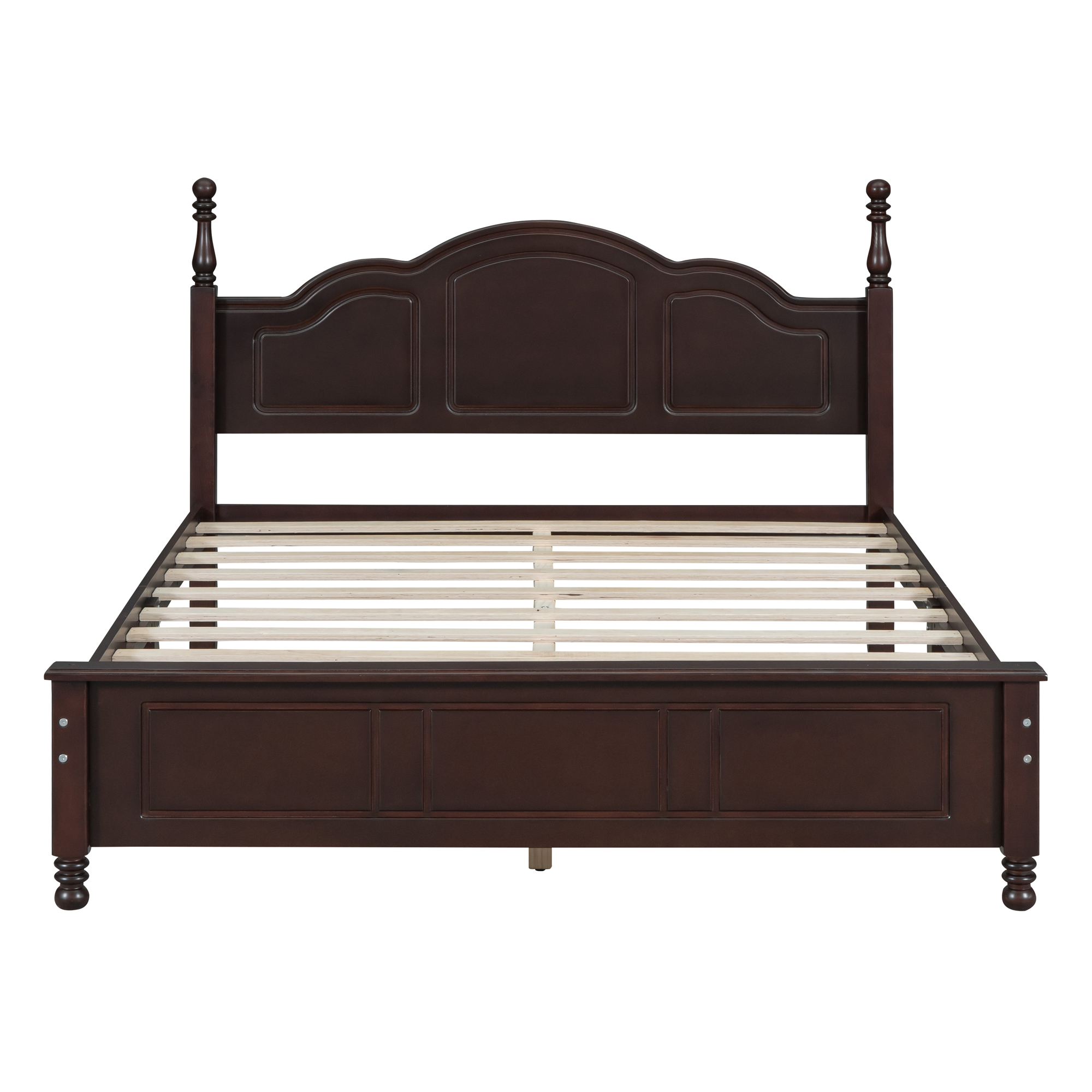 Retro Style Queen Size Wood Platform Bed Frame