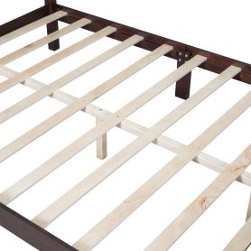 Retro Style Queen Size Wood Platform Bed Frame
