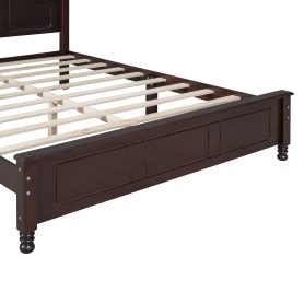 Retro Style Queen Size Wood Platform Bed Frame