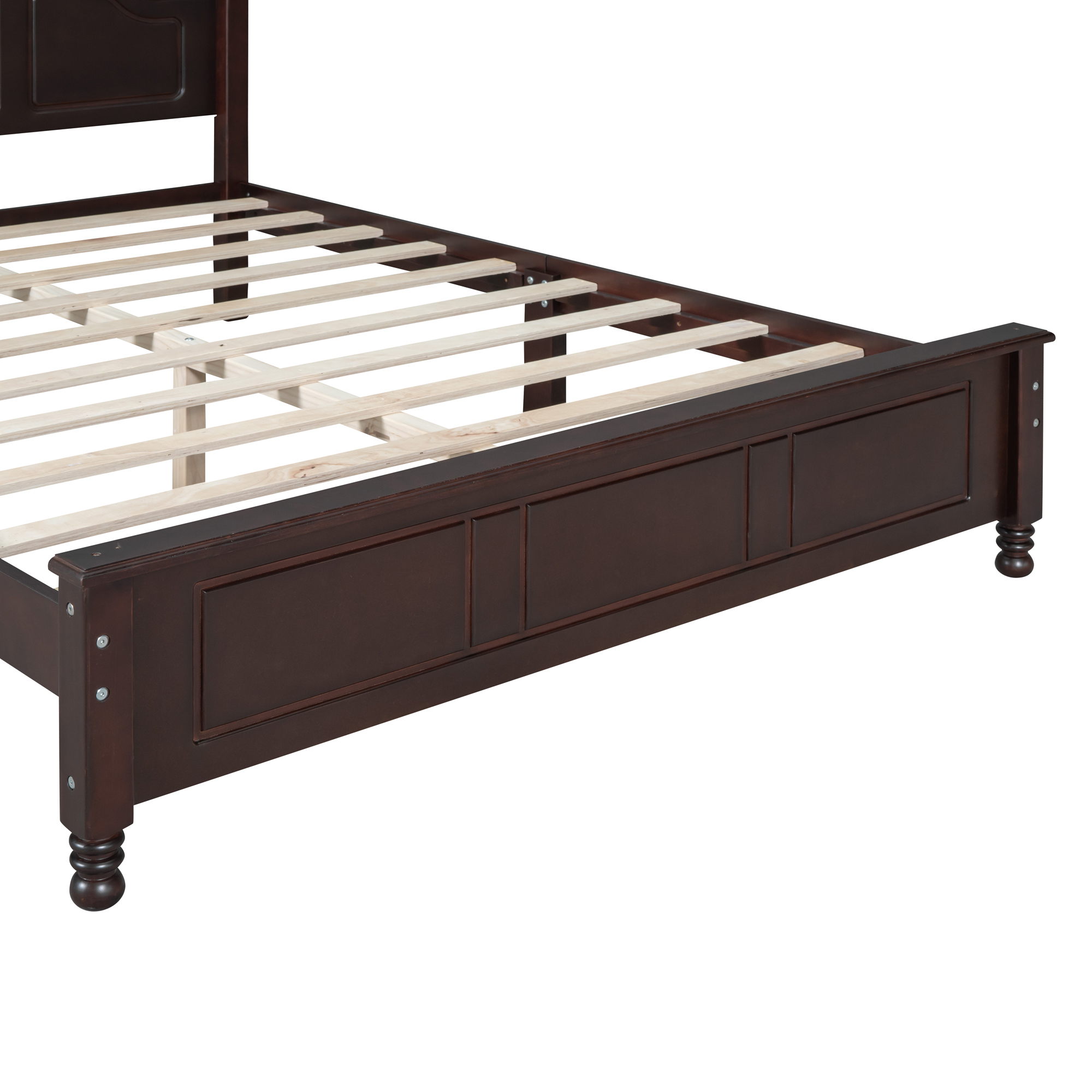 Retro Style Queen Size Wood Platform Bed Frame