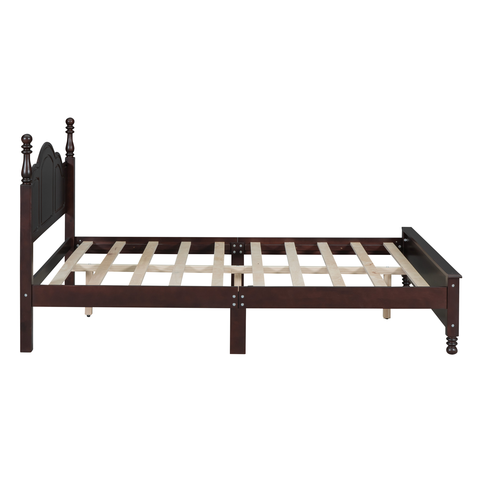 Retro Style Queen Size Wood Platform Bed Frame