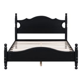 Retro Style Full Size Wood Platform Bed Frame