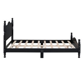 Retro Style Full Size Wood Platform Bed Frame