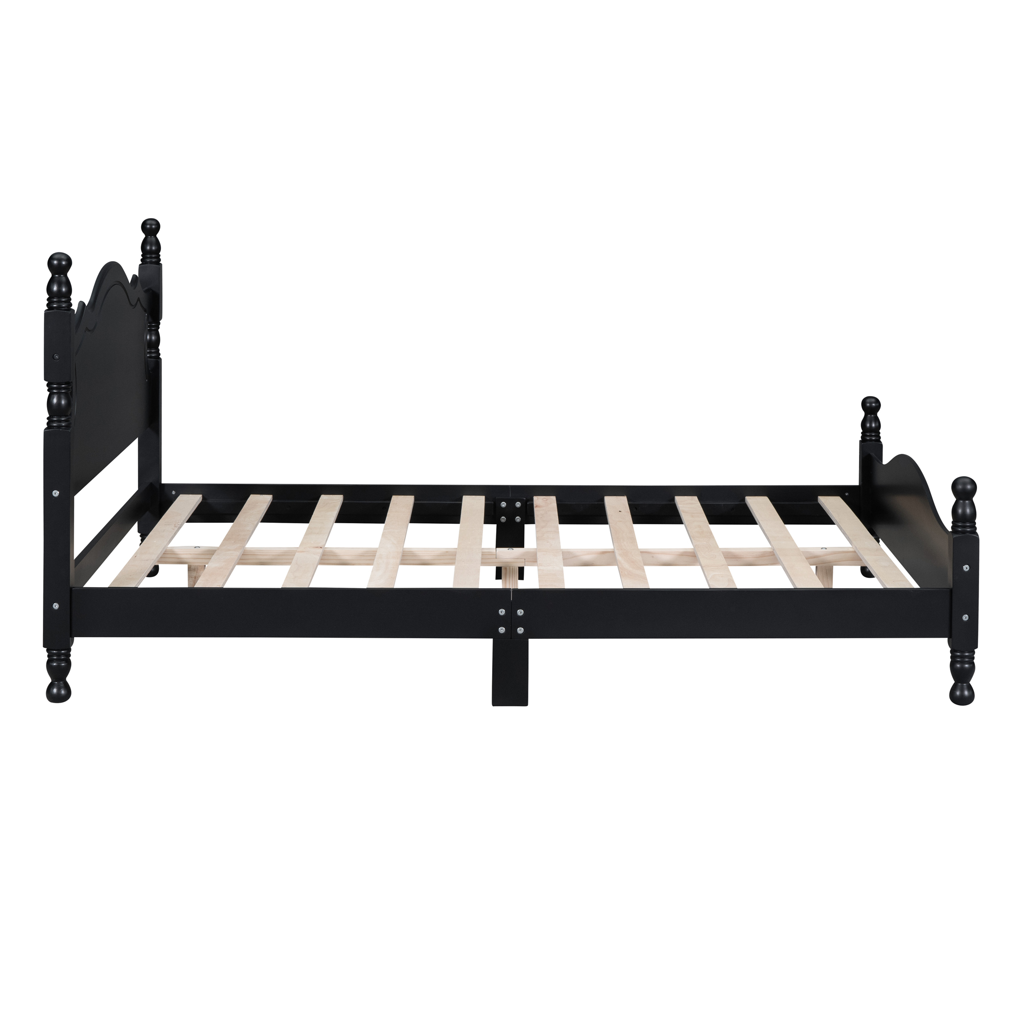 Retro Style Full Size Wood Platform Bed Frame