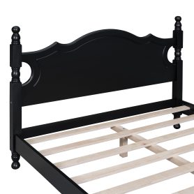 Retro Style Full Size Wood Platform Bed Frame