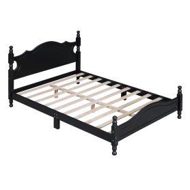 Retro Style Full Size Wood Platform Bed Frame