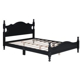 Retro Style Full Size Wood Platform Bed Frame