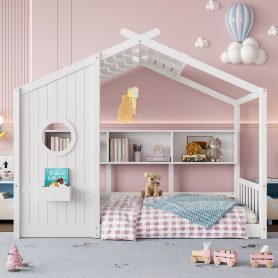 Twin Size Floor House Bed for Toddler, Kids