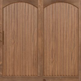 Pine Wood Cabinet Bed with Charging Station and Ripple Decoration Panels