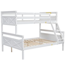 Twin Over Full Bunk Bed With Ladder, Safety Guardrail