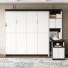 Queen Size Murphy Bed with Desk and Storage Shelves and Cabinets
