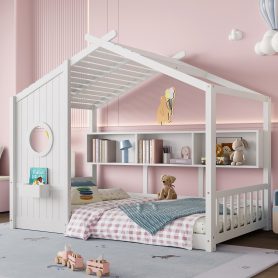 Twin Size Floor House Bed for Toddler, Kids