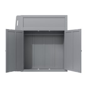 Full Size High Loft Bed with Built-in Desk, LED Lights, Storage Shelves & Double Door Wardrobe Closet