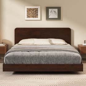 Full Size Solid Bamboo Floating Platform Bed Frame