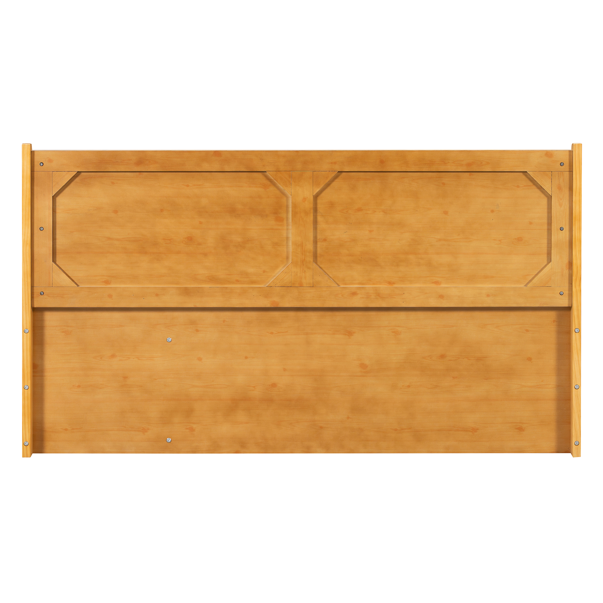 Queen Wood Platform Bed with Removable Headboard, Under-Bed Pet Maze & Private Space, Decorative Footboard, Detachable Slats