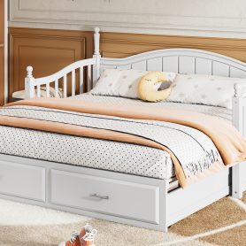 Wooden Twin Size Daybed with Twin Size Trundle