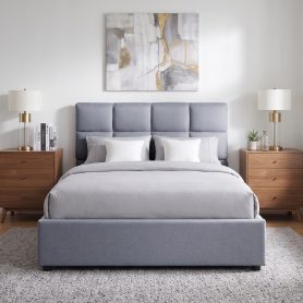 Twin Upholstered Platform Bed With A Hydraulic Storage System