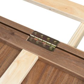 Pine Wood Cabinet Bed with Charging Station and Ripple Decoration Panels