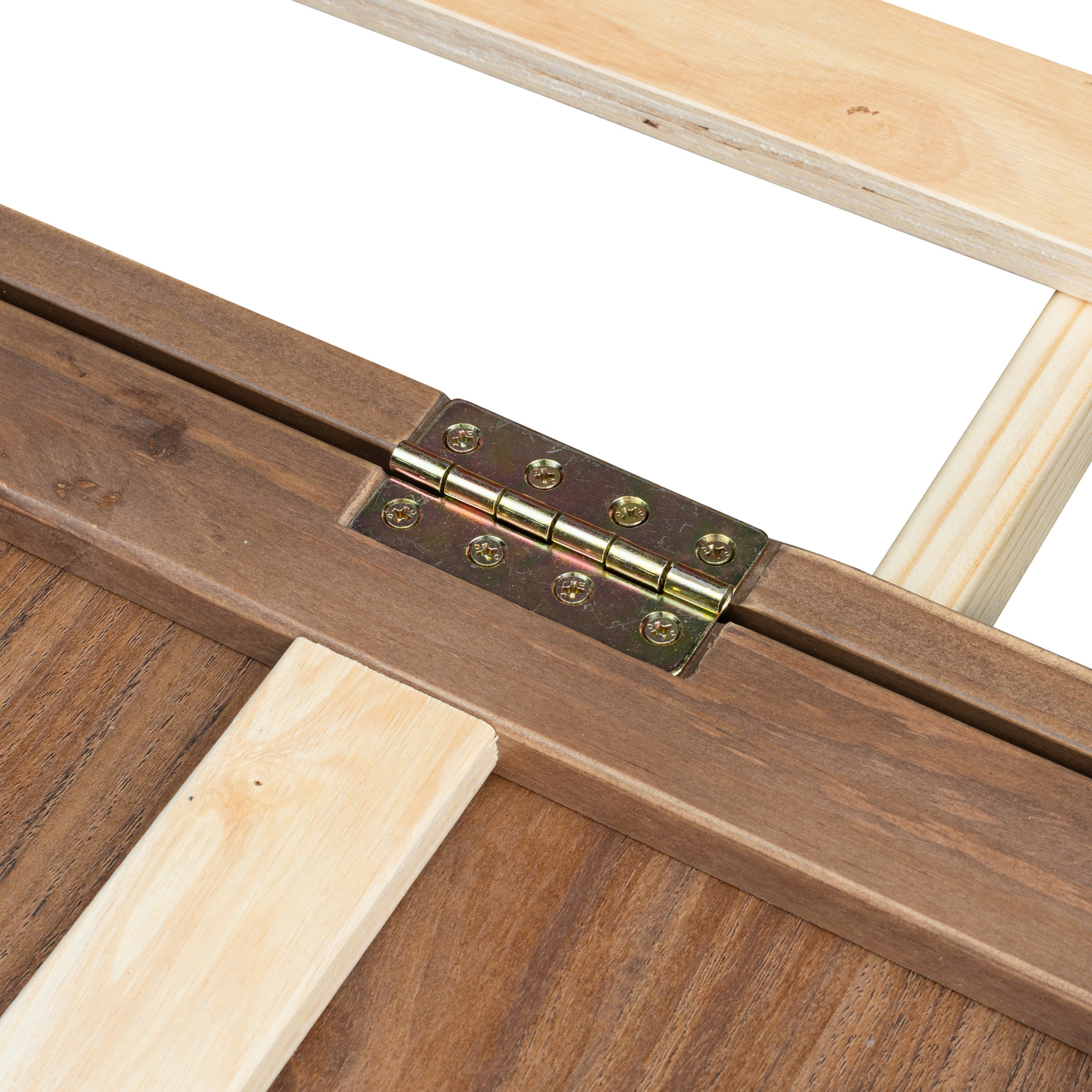 Pine Wood Cabinet Bed with Charging Station and Ripple Decoration Panels