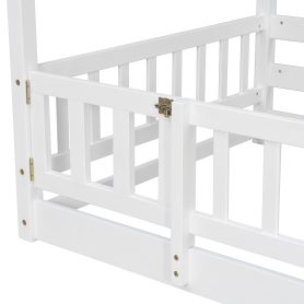 Twin Over Twin Bunk Bed With Slide, Storage Staircase, Bedside Storage Rack, LED Lights