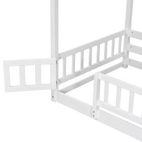 Twin Over Twin Bunk Bed With Slide, Storage Staircase, Bedside Storage Rack, LED Lights