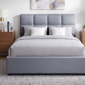 Twin Upholstered Platform Bed With A Hydraulic Storage System