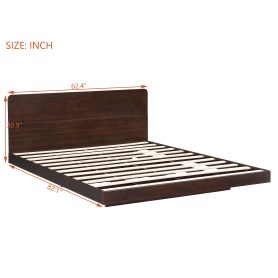 Queen Size Solid Bamboo Floating Platform Bed Frame