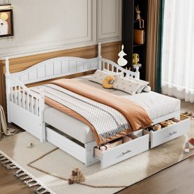 Wooden Twin Size Daybed with Twin Size Trundle