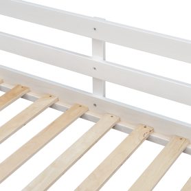 Twin Over Twin Bunk Bed With Slide, Storage Staircase, Bedside Storage Rack, LED Lights