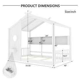 Twin Size Floor House Bed for Toddler, Kids