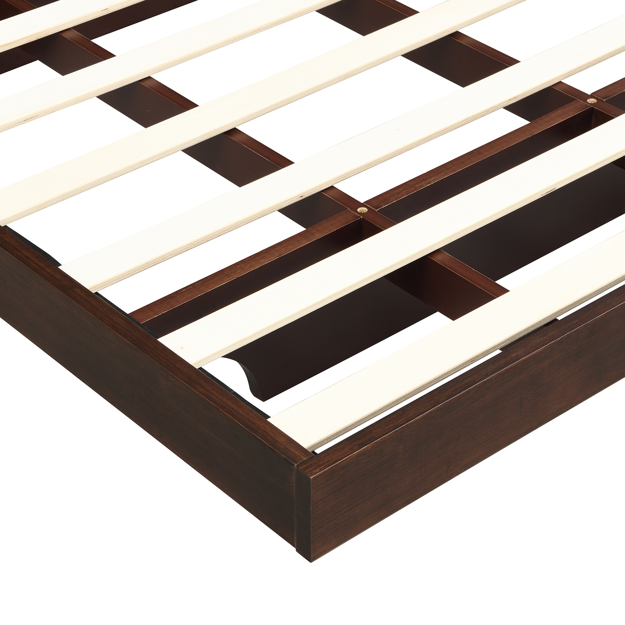 Full Size Solid Bamboo Floating Platform Bed Frame