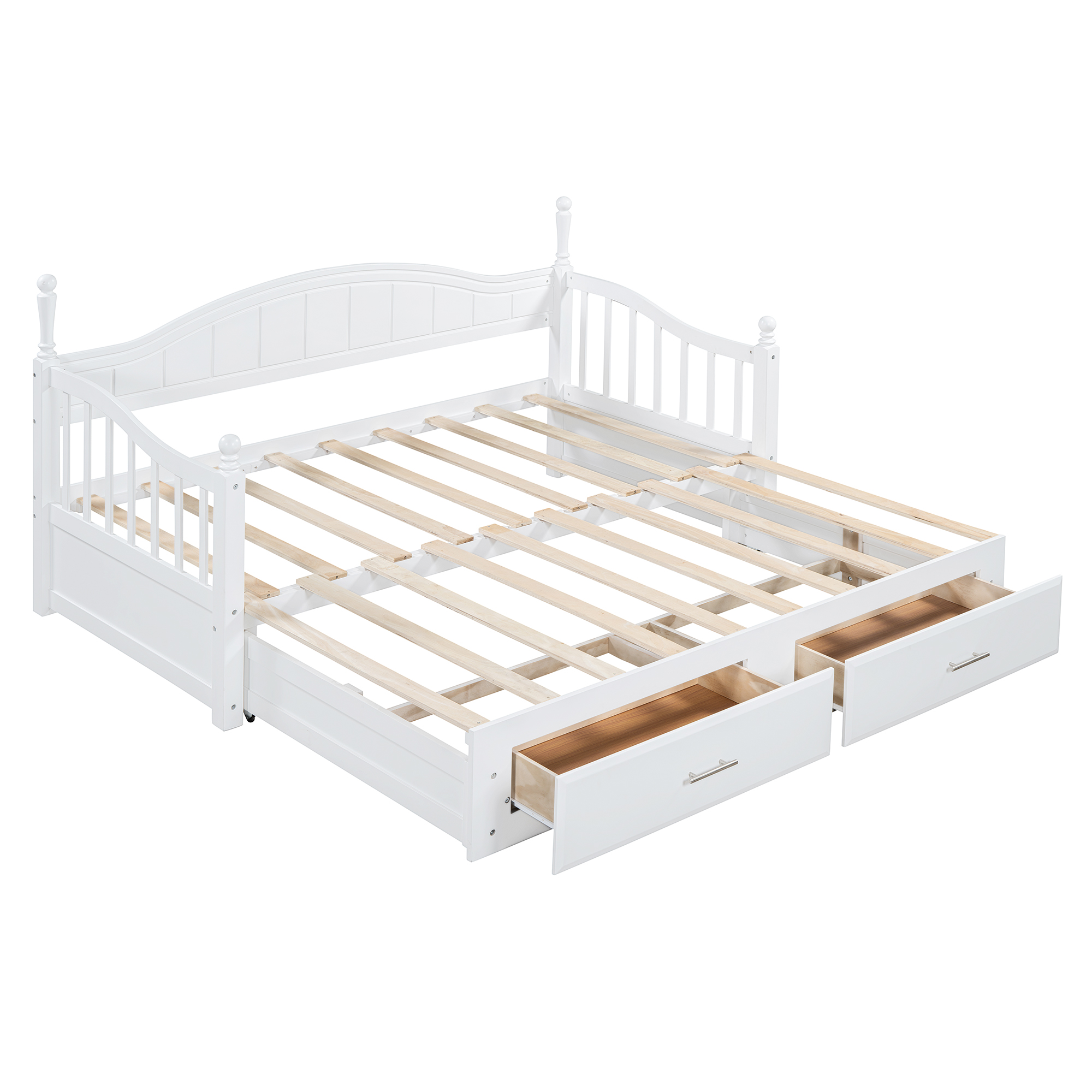 Wooden Twin Size Daybed with Twin Size Trundle