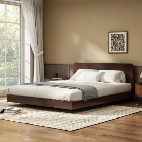 Queen Size Solid Bamboo Floating Platform Bed Frame