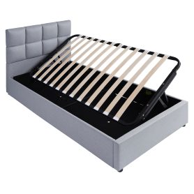 Twin Upholstered Platform Bed With A Hydraulic Storage System