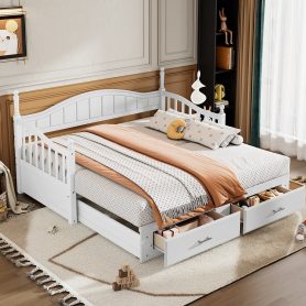 Wooden Twin Size Daybed with Twin Size Trundle