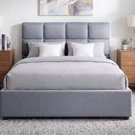 Twin Upholstered Platform Bed With A Hydraulic Storage System