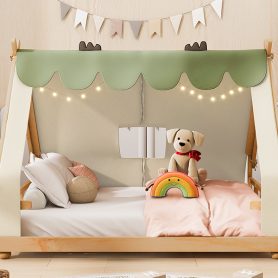 Full Size House Bed with Tent and Light