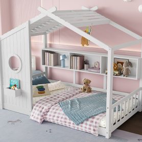 Twin Size Floor House Bed for Toddler, Kids