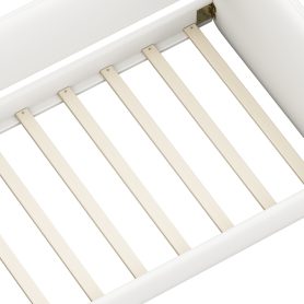 Twin Size Floor Bed with Upholstered Headboard and Armrests