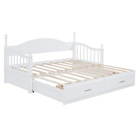 Wooden Twin Size Daybed with Twin Size Trundle