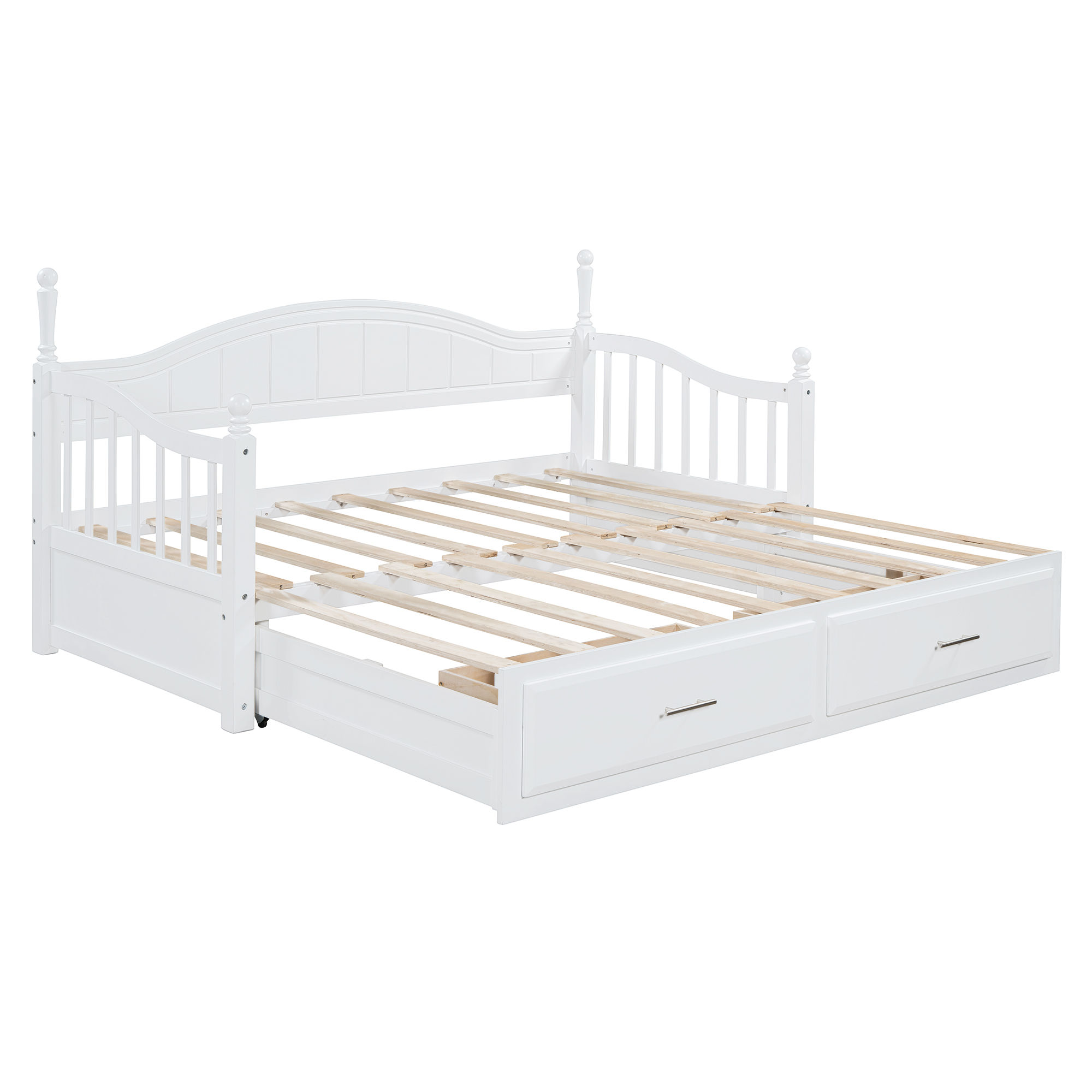 Wooden Twin Size Daybed with Twin Size Trundle