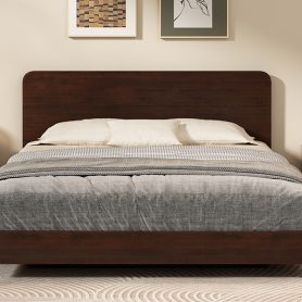 Full Size Solid Bamboo Floating Platform Bed Frame