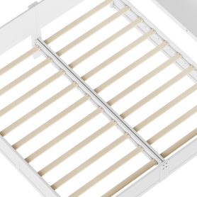 Twin Platform Bed Frame Set with Adjustable Storage Desk