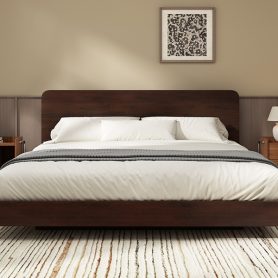 Queen Size Solid Bamboo Floating Platform Bed Frame