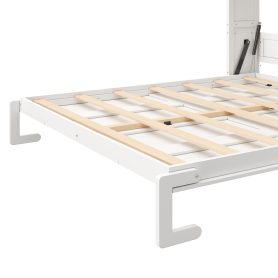 Queen Size Murphy Bed with Desk and Storage Shelves and Cabinets