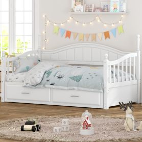 Wooden Twin Size Daybed with Twin Size Trundle